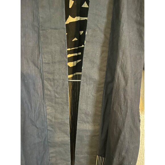 Traditional Japanese Happi Coat Kanji Print Striped Open Front Size Fits L-XL - Picture 12 of 16